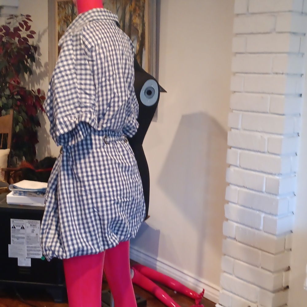 H&M (Trend) Gray and White Gingham Shirt Dress - Picture 6 of 8